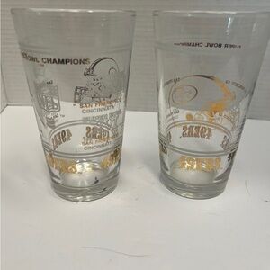 San Francisco 49ers Super Bowl XVI Champions Glass Set with Gold Accents
